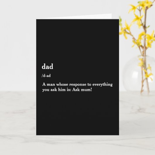 ユーモア溢れる父の日 | 現代風 カード (黄色い花)