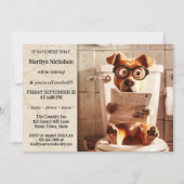 ユーモア溢れる犬の退職パーティー 招待状 (正面)