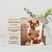 ユーモア溢れる犬の退職パーティー 招待状 (スタンド正面)