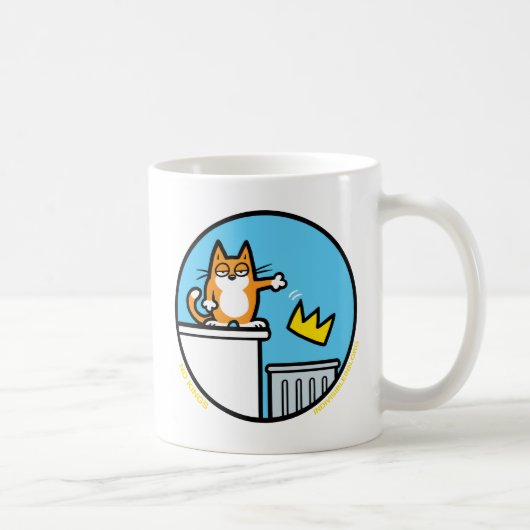 ユーモア溢れる王がいない猫の漫画マグカップ コーヒーマグカップ (右)