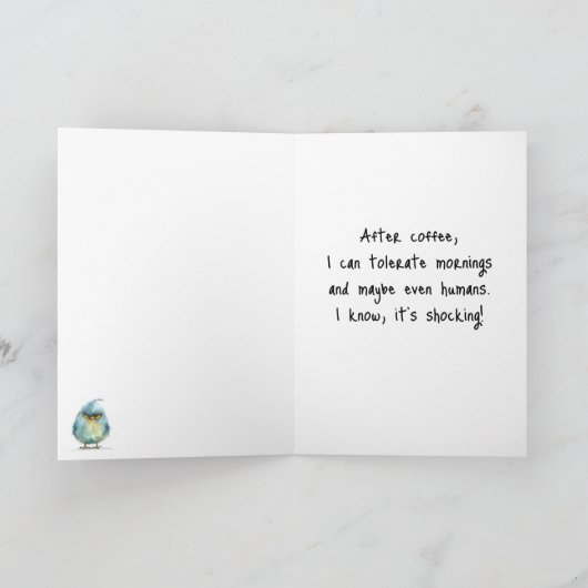 ユーモア溢れる皮肉なデザインの鳥のグリーティングカード(あらゆるシーンに対応) カード (内部)