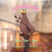 ユーモア溢れる空腹の醜いノミの漫画 ウィンドウサイン (シート2)