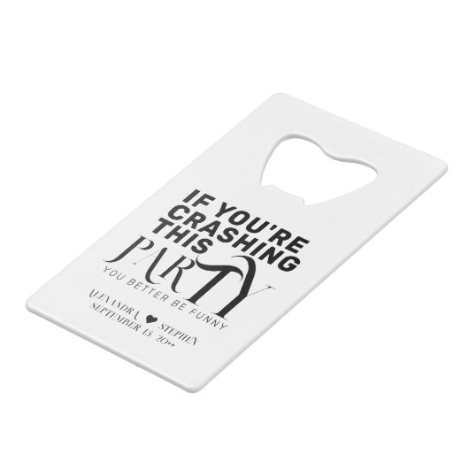 ユーモア溢れる結婚式のパーティー・クォートの引用 ウェディング・フェイバー・ドリンク クレジットカード栓抜き (裏面アングル)