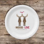 ユーモア溢れる結婚式の楽しいムードのモノグラムパーティー ペーパープレート