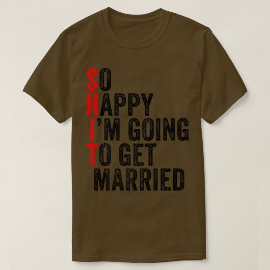 ユーモア溢れる結婚式 サラッとした新郎 新婦 婚約 結 Tシャツ (デザイン正面)