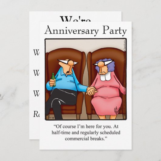 ユーモア溢れる結婚記念日パーティーの招待状「スペクティクル」 招待状 (正面/裏面)