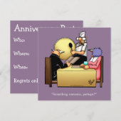 ユーモア溢れる結婚記念日パーティーの招待状 招待状 (正面/裏面)