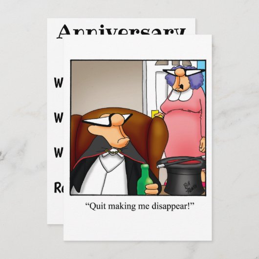 ユーモア溢れる結婚記念日パーティーの招待状 招待状 (正面/裏面)