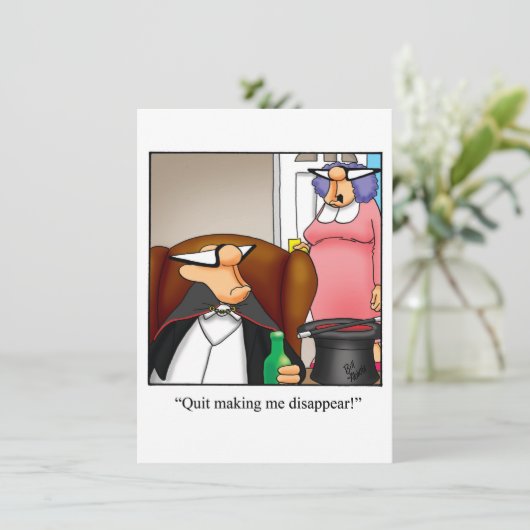 ユーモア溢れる結婚記念日パーティーの招待状 招待状 (スタンド正面)