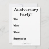 ユーモア溢れる結婚記念日パーティーの招待状 招待状 (裏面)