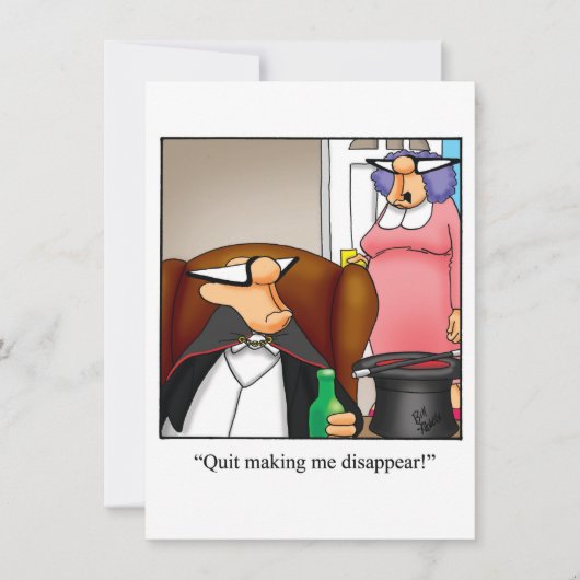 ユーモア溢れる結婚記念日パーティーの招待状 招待状 (正面)