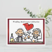 ユーモア溢れる結婚記念日招待状 招待状 (スタンド正面)