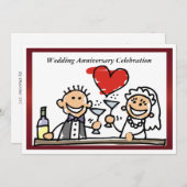 ユーモア溢れる結婚記念日招待状 招待状 (正面/裏面)