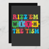 ユーモア溢れる自閉症啓発 リズムに乗って ティズムと共に 招待状 (正面/裏面)