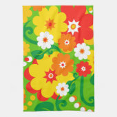ユーモア溢れる花のパワー壁紙 キッチンタオル (縦)