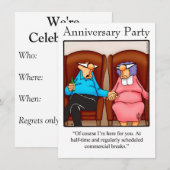 ユーモア溢れる記念日パーティーの招待状 "Spectickles" 招待状 (正面/裏面)