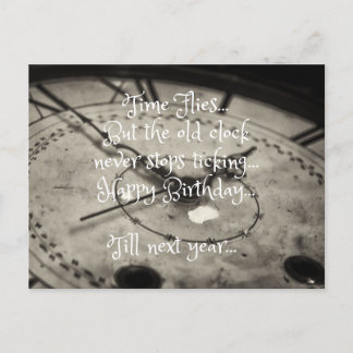 ユーモア溢れる誕生日おめでとうヴィンテージ時計 ポストカード