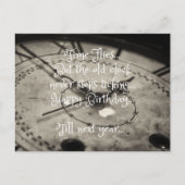 ユーモア溢れる誕生日おめでとう古いヴィンテージ時計 ポストカード (正面)