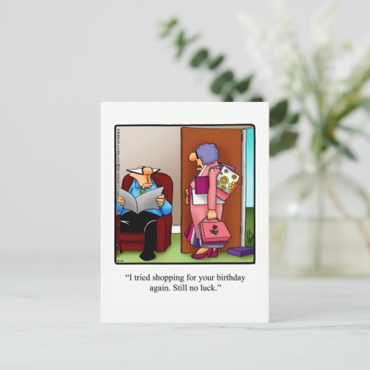 ユーモア溢れる誕生日カード ポストカード (スタンド正面)