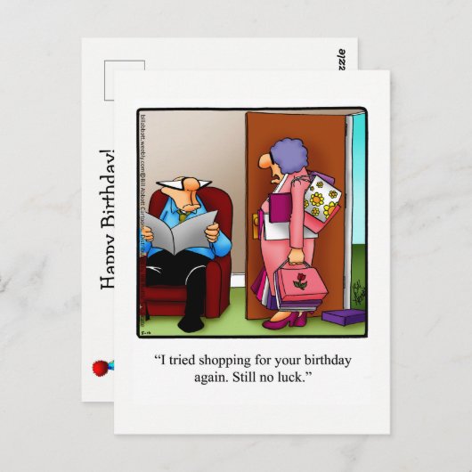 ユーモア溢れる誕生日カード ポストカード (正面/裏面)