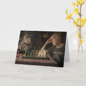 ユーモア溢れる誕生日チンパンジーグリーティングカード カード (黄色い花)