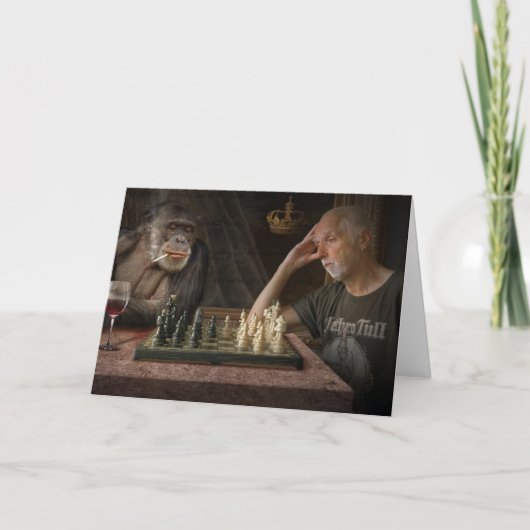 ユーモア溢れる誕生日チンパンジーグリーティングカード カード (正面)