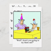 ユーモア溢れる誕生日パーティーの招待状 彼のために 招待状 (正面/裏面)