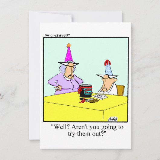 ユーモア溢れる誕生日パーティーの招待状 彼のために 招待状 (正面)