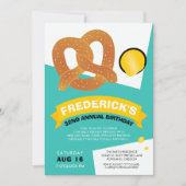 ユーモア溢れる誕生日プレッツェルパーティーの招待状 招待状 (正面)