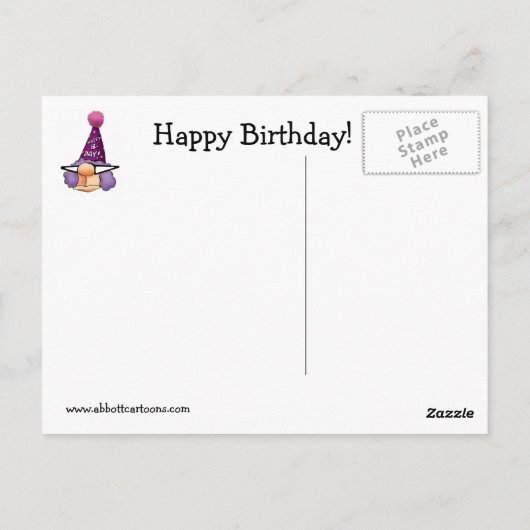 ユーモア溢れる誕生日ポストカード ポストカード (裏面)