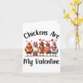 ユーモア溢れる農家 - 男女共に 鶏は私のバレンタイン カード (黄色い花)
