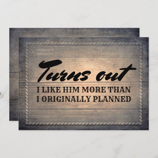 ユーモア溢れる農村風のウェディングパーティーの提案カード 招待状 (正面/裏面)