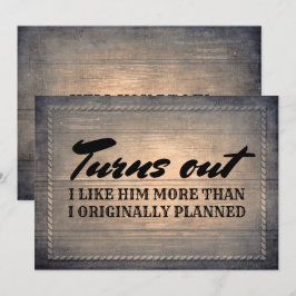 ユーモア溢れる農村風のウェディングパーティーの提案カード 招待状