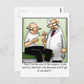 ユーモア溢れる退院おめでとうカード ポストカード (正面/裏面)