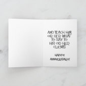 ユーモア溢れる面白い結婚記念日グリーティングカード カード (内部)