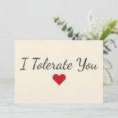 ユーモア溢れる「あなたのことを我慢してる」ラブユーモア バレンタイン シーズンカード (スタンド正面)