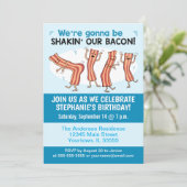 ユーモア溢れる「お肉を振ってバースデーパーティー」招待状 招待状 (スタンド正面)