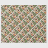 ユーモア溢れる 空想的な クリスマス 猫 ラッピングペーパー (フラット)