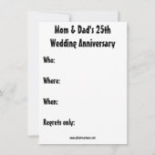 ユーモア溢れる「風水」スタイルの結婚記念日パーティー招待状 招待状 (裏面)