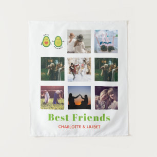 ユーモア溢れるBFF写真コラージュギフト パーソナライズド アボカド タペストリー