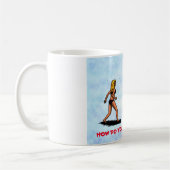 ユーモア漫画おもしろい怖い女性を見る鏡 コーヒーマグカップ (左)