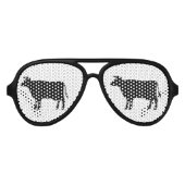ユーモア牛シルエット 農場の動物 アビエーターサングラス (正面)