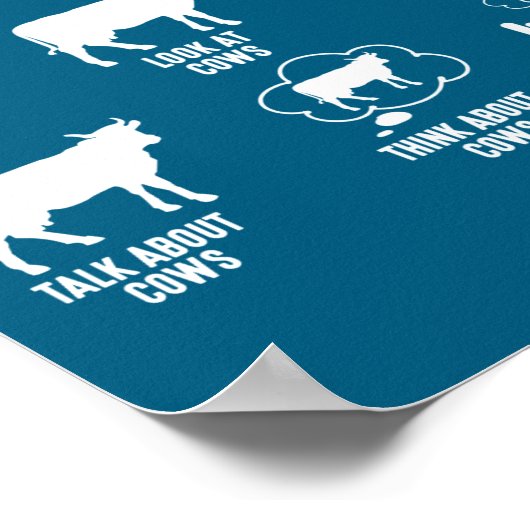 ユーモア牛 6 私の暇な時間にする6つのこと 牛 ポスター (角)