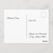 ユーモア猫感謝メッセージ言葉遊び楽しい ポストカード (裏面)