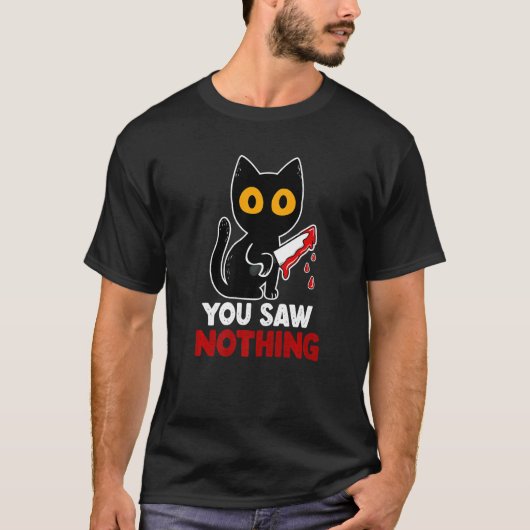 ユーモア皆無 サラシ 黒猫殺し Tシャツ (正面)