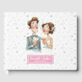 ユーモア結婚ズゲストブックウォーター予測できなカラーカップル ゲストブック (正面)