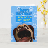 ユーモア縁どのダッシュを使ったテリア犬の漫画 カード (黄色い花)