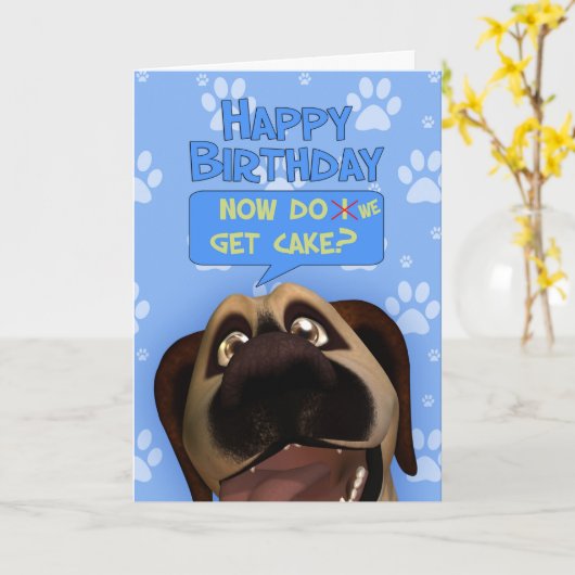 ユーモア縁どのダッシュを使ったテリア犬の漫画 カード (黄色い花)