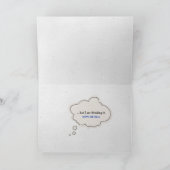 ユーモア誕生日の文字の泡を持つ茶色のテディベア カード (内部)