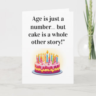 ユーモア誕生日カード - "年齢はただの数字… カード